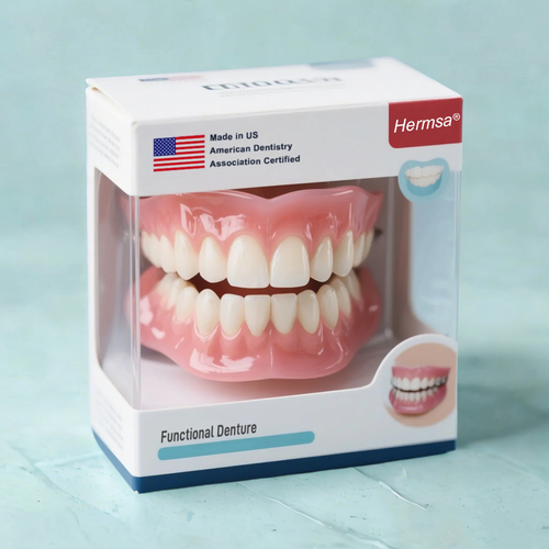 🦷Hermsa® Multi-Functional ThermoFlex Silicone Denture Set – For Eating, Smiling, and Daily Comfort😁