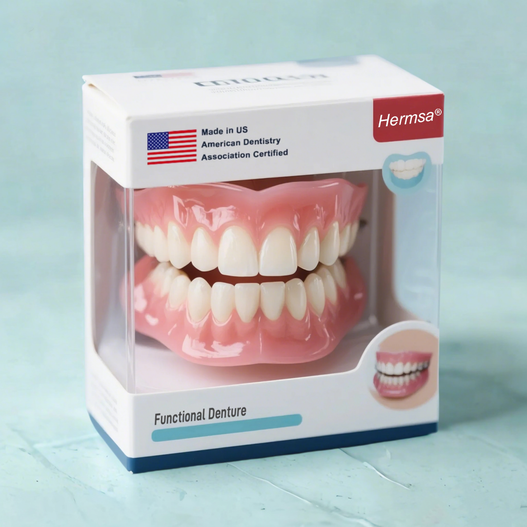 🦷Hermsa® Multi-Functional ThermoFlex Silicone Denture Set  – For Eating, Smiling, and Daily Comfort😁
